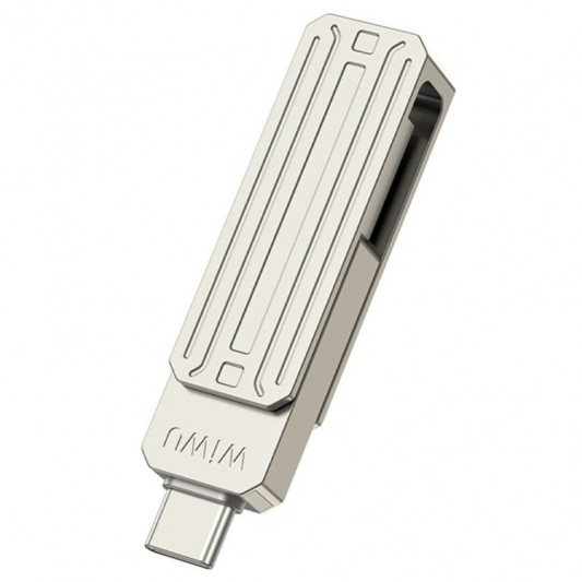 Флеш-накопичувач Wiwu Wi-FD001 3in1 (USB-A/C/L) USB 3.0 — 32GB Silver - зображення 3 