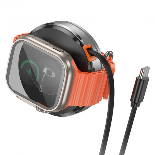 БЗП Hoco CQ18 Flash 2in1 Magnetic + iWatch (with retractable cable Type-C) Silver - зображення 2 