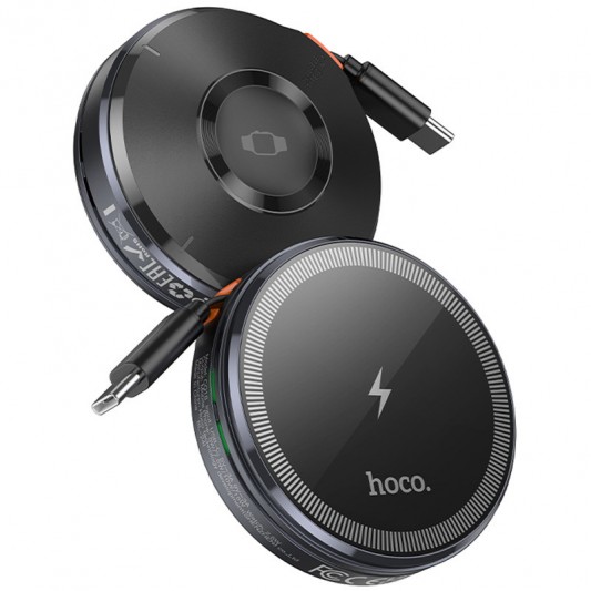 БЗП Hoco CQ18 Flash 2in1 Magnetic + iWatch (with retractable cable Type-C) Metal gray - зображення 2 