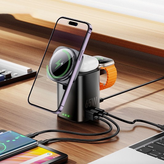 БЗП Hoco CQ20A Clever 6in1 PD65W Black - зображення 7 