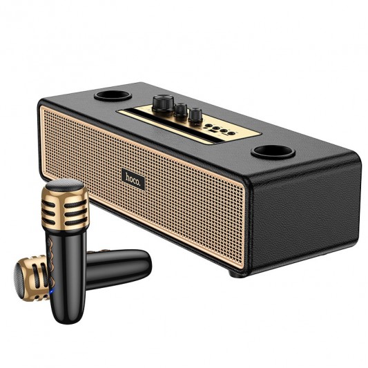 Bluetooth Колонка Hoco BS63 Graceful + два мікрофона Black - зображення 2 