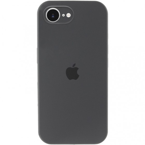 Чехол Silicone Case Full Camera Protective (AA) для Apple iPhone 16e (6.1") Серый / Dark Gray