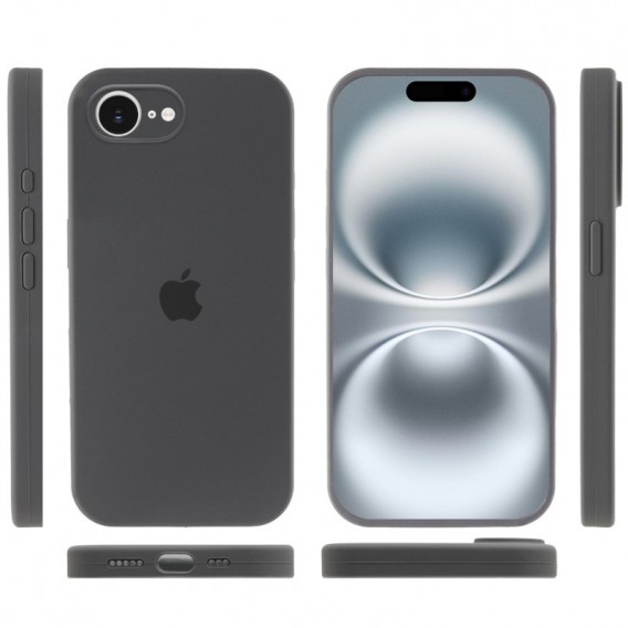Чохол Silicone Case Full Camera Protective (AA) для Apple iPhone 16e (6.1") Сірий / Dark Gray