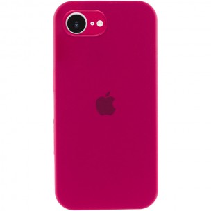 Чехол Silicone Case Full Camera Protective (AA) Apple iPhone 16e (6.1") Красный / Rose Red