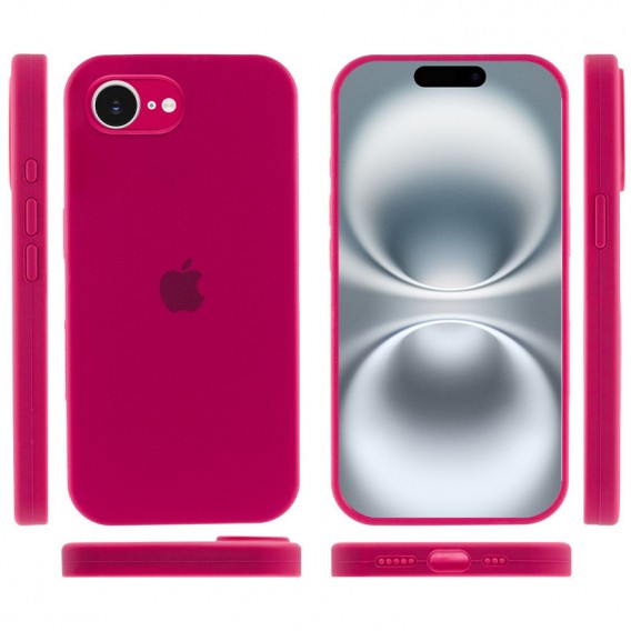 Чохол Silicone Case Full Camera Protective (AA) для Apple iPhone 16e (6.1") Червоний / Rose Red