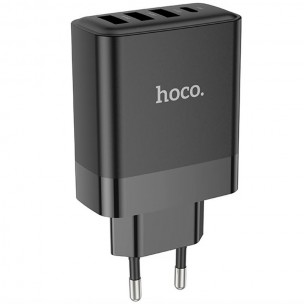 Блок живлення Hoco C127A Intelligent PD45W (3USB-A/1C) Black