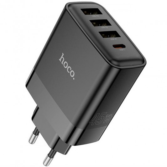 МЗП Hoco C127A Intelligent PD45W (3USB-A/1C) Black - зображення 2 