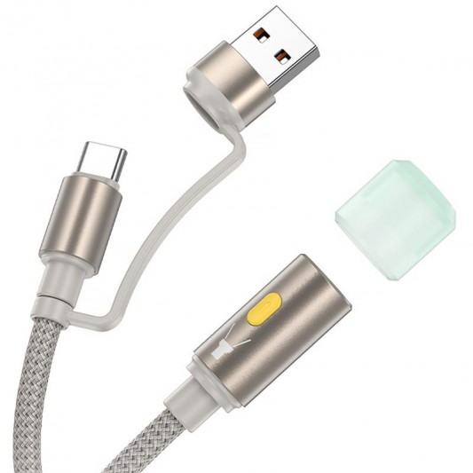 Кабель-світильник Hoco UA38C USB/Type-C to LED (0.3m) Gold - зображення 1 