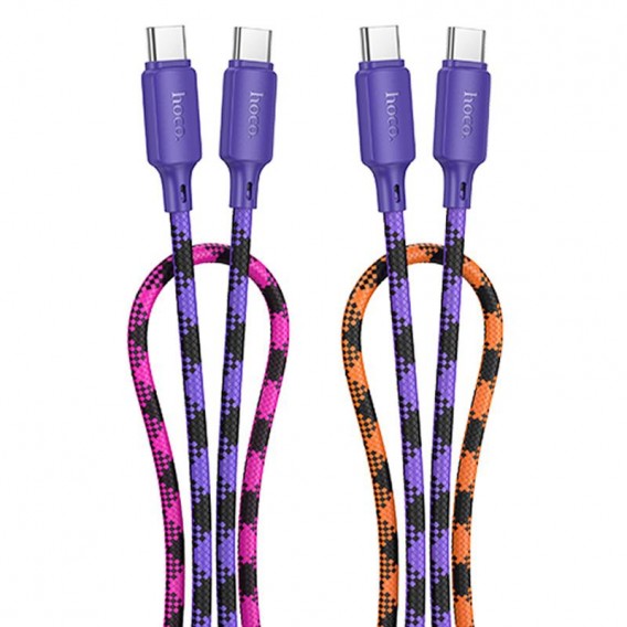 Дата кабель Hoco X116 Meridian Type-C to Type-C 60W (1m) Gradient Purple Mix