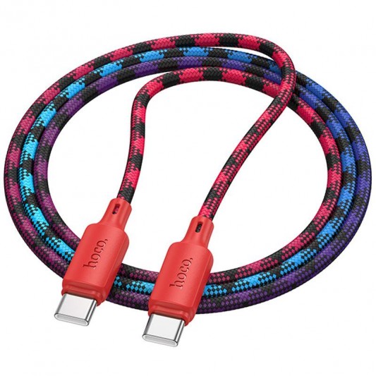Дата кабель Hoco X116 Meridian Type-C to Type-C 60W (1m) Gradient Red Mix - зображення 1 