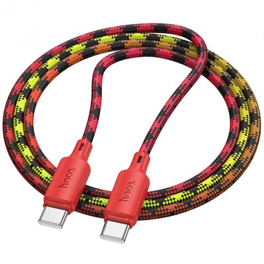 Дата кабель Hoco X116 Meridian Type-C to Type-C 60W (1m) Gradient Red Mix - зображення 2 