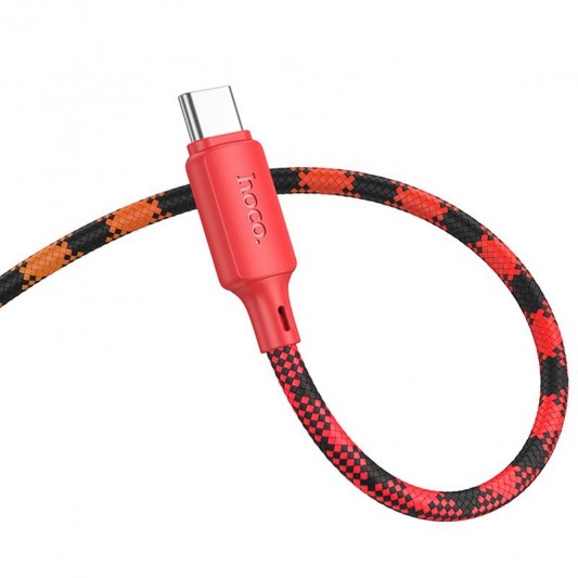 Дата кабель Hoco X116 Meridian Type-C to Type-C 60W (1m) Gradient Red Mix - зображення 3 