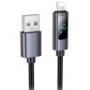 Дата кабель Hoco X112 Favor with display USB to Lightning 2.4A (1m) Black
