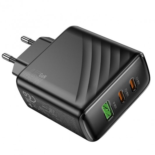МЗП Hoco CS26A Article PD45W (1USB-A/2C) Black - зображення 3 