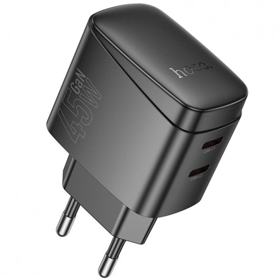 Блок живлення Hoco CS62A Bright PD45W (2USB-C) Black