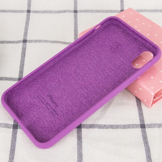 Чохол Silicone Case Full Protective (AA) для Apple iPhone X / XS (5.8") Фіолетовий / Grape - зображення 2 