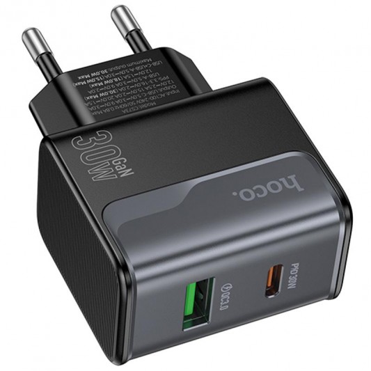 МЗП Hoco CS73A Star Speed PD30W+QC3.0 (1USB-A/1C) Midnight Black - зображення 2 