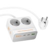 Удлинитель Hoco AC27 Descanso (PD30W/2C/1A/2xSocket) (2m) White
