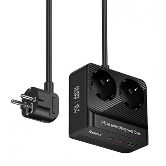 Подовжувач Hoco AC27 Descanso (PD30W/2C/1A/2xSocket) (2m) Black