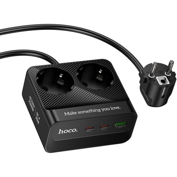 Подовжувач Hoco AC27 Descanso (PD30W/2C/1A/2xSocket) (2m) Black