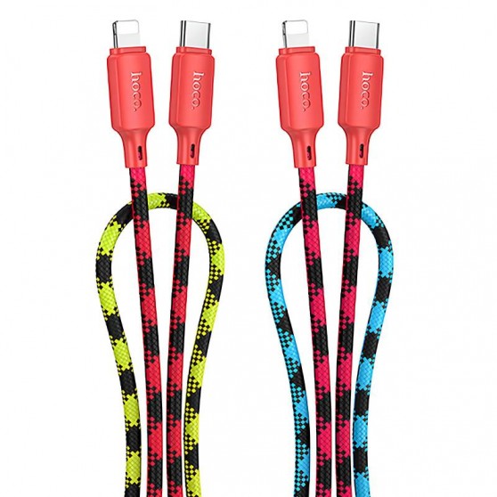 Дата кабель Hoco X116 Meridian Type-C to Lightning 27W (1m) Gradient Red Mix