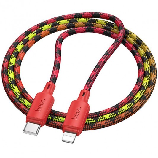 Дата кабель Hoco X116 Meridian Type-C to Lightning 27W (1m) Gradient Red Mix - зображення 1 