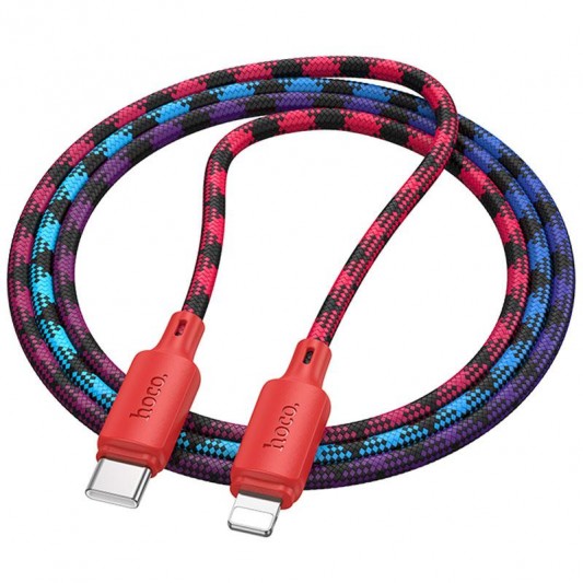 Дата кабель Hoco X116 Meridian Type-C to Lightning 27W (1m) Gradient Red Mix - зображення 4 
