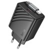 Блок живлення Hoco N57 Full PD20W with retractable cable Type-C (2USB-C) Black