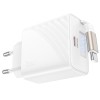Блок живлення Hoco N57 Full PD20W with retractable cable Type-C (2USB-C) White