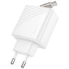 Блок живлення Hoco N57 Full PD20W with retractable cable Type-C (2USB-C) White