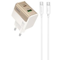 Блок питания Hoco CS73A Star Speed PD30W+QC3.0 (1USB-A/1C) + кабель Type-C to Type-C White