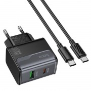 МЗП Hoco CS73A Star Speed PD30W+QC3.0 (1USB-A/1C) + кабель Type-C to Type-C Midnight Black