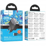 МЗП Hoco CS73A Star Speed PD30W+QC3.0 (1USB-A/1C) + кабель Type-C to Type-C Midnight Black