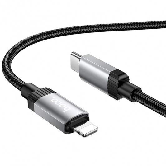 Дата кабель Hoco X117 Star Type-C to Lightning 27W (1m) Black - зображення 1 