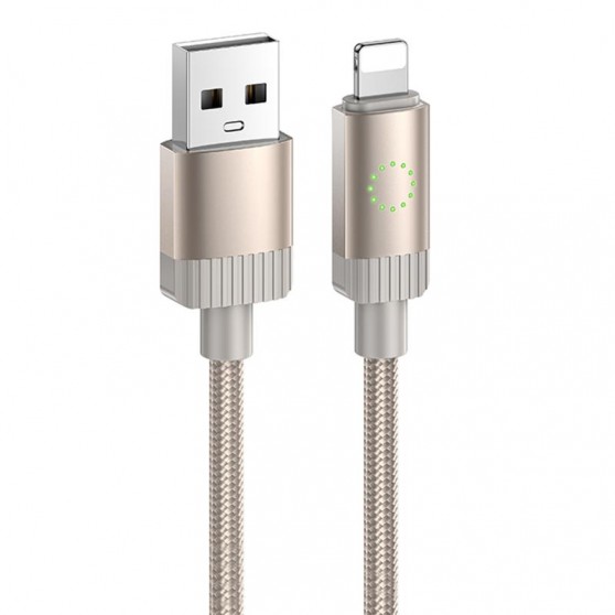 Дата кабеля Hoco X117 Star USB to Lightning 2.4A (1m) Gold