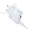 МЗП Hoco C142A Direct PD20W+QC3.0 (1USB-A/1C) + кабель Type-C to Lightning Blue