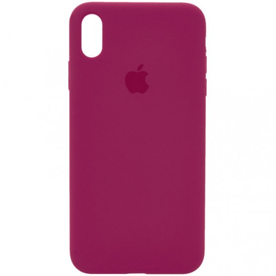 Чехол Silicone Case Full Protective (AA) для Apple iPhone X / XS (5.8") Красный / Rose Red