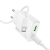 Блок живлення Hoco C142A Direct PD20W+QC3.0 (1USB-A/1C) + кабель Type-C to Type-C White