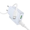 Блок питания Hoco C142A Direct PD20W+QC3.0 (1USB-A/1C) + кабель Type-C to Type-C Blue
