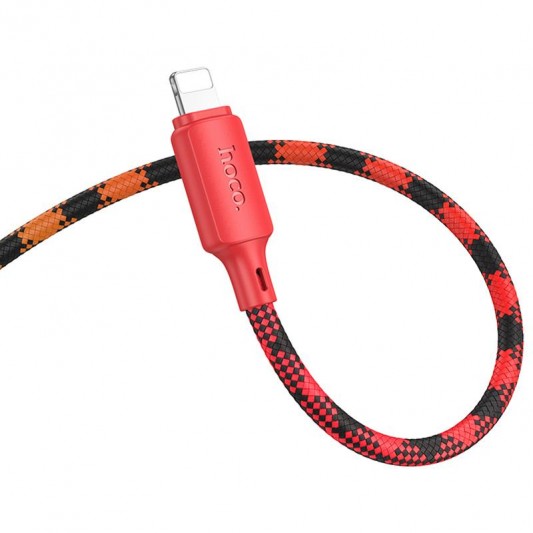 Дата кабель Hoco X116 Meridian USB to Lightning 2.4A (1m) Gradient Red Mix - зображення 3 