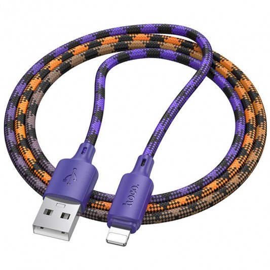 Дата кабель Hoco X116 Meridian USB to Lightning 2.4A (1m) Gradient Purple Mix - зображення 1 