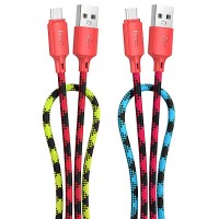 Дата кабеля Hoco X116 Meridian USB to MicroUSB 2.4A (1m) Gradient Red Mix