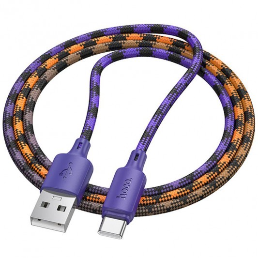 Дата кабель Hoco X116 Meridian USB to Type-C 3A (1m) Gradient Purple Mix - зображення 2 