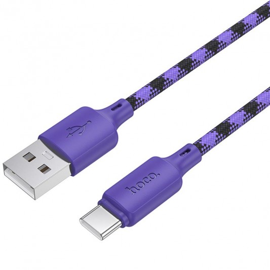 Дата кабель Hoco X116 Meridian USB to Type-C 3A (1m) Gradient Purple Mix - зображення 3 
