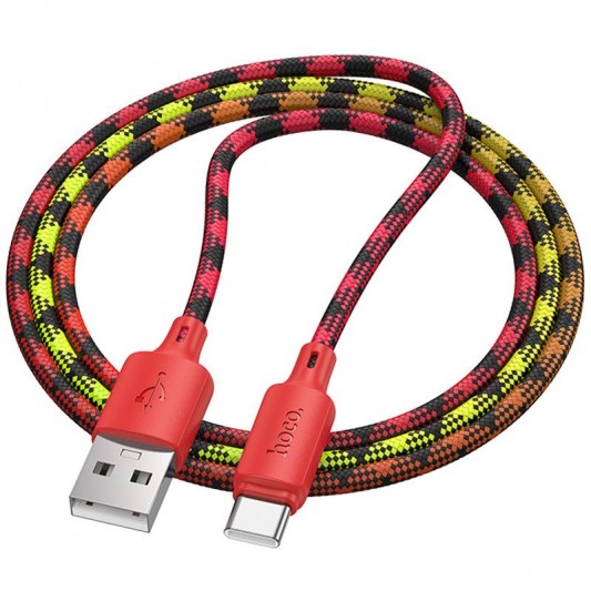 Дата кабель Hoco X116 Meridian USB to Type-C 3A (1m) Gradient Red Mix - зображення 2 