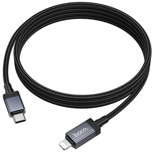 Дата кабель Hoco X118 Generous with display Type-C to Lightning 27W (1m) Black - зображення 4 