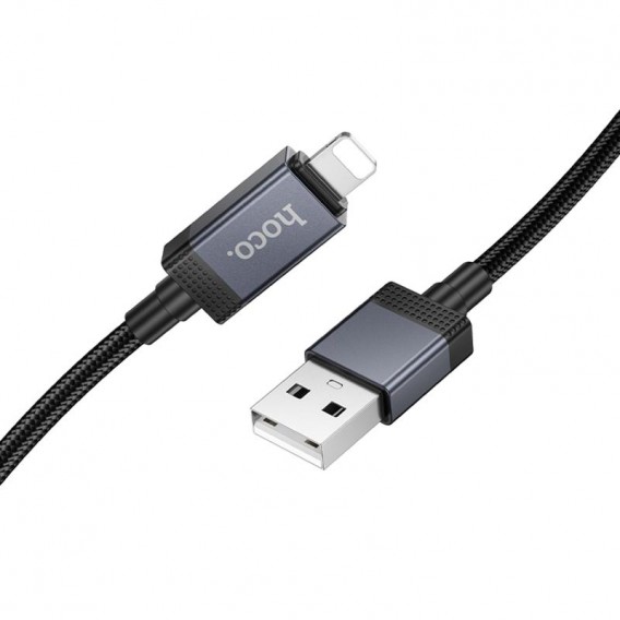 Дата кабель Hoco X118 Generic with display USB to Lightning 2.4A (1m) Black