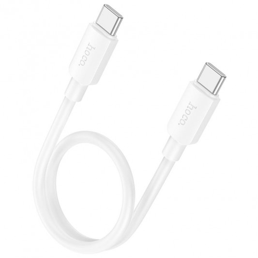 Дата кабель Hoco X96 Hyper Type-C to Type-C 60W (0.25m) White - зображення 1 