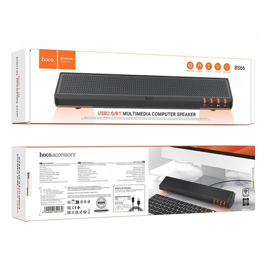 Bluetooth Колонка Hoco BS66 Smooth multimedia computer USB2.0 Black - зображення 1 