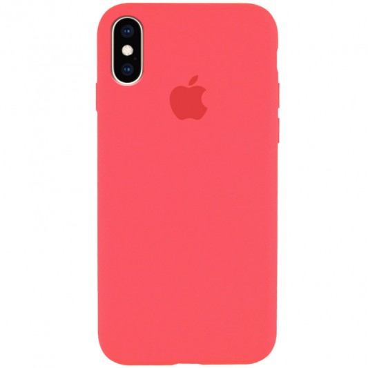 Чохол Silicone Case Full Protective (AA) для Apple iPhone X / XS (5.8") Кавуновий / Watermelon red